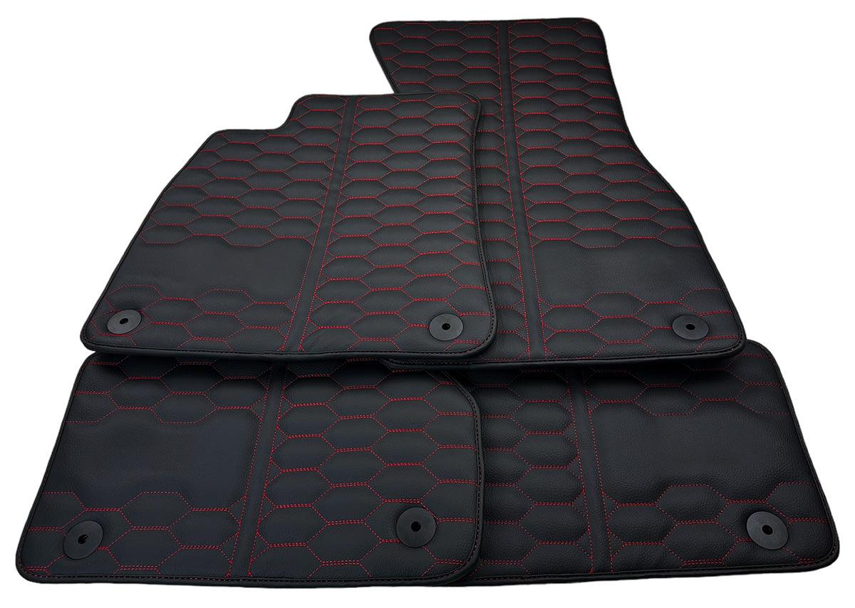 Custom Black Leather Floor Mats for Audi A1 - 5-door Hatchback (2019-2024) 