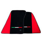 Black Floor Mats for Ferrari 296 GTS with Red Alcantara Borders | Italian Edition