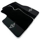 Black Floor Mats for Mini Countryman R60 (2010-2017) with Leather | White Trim