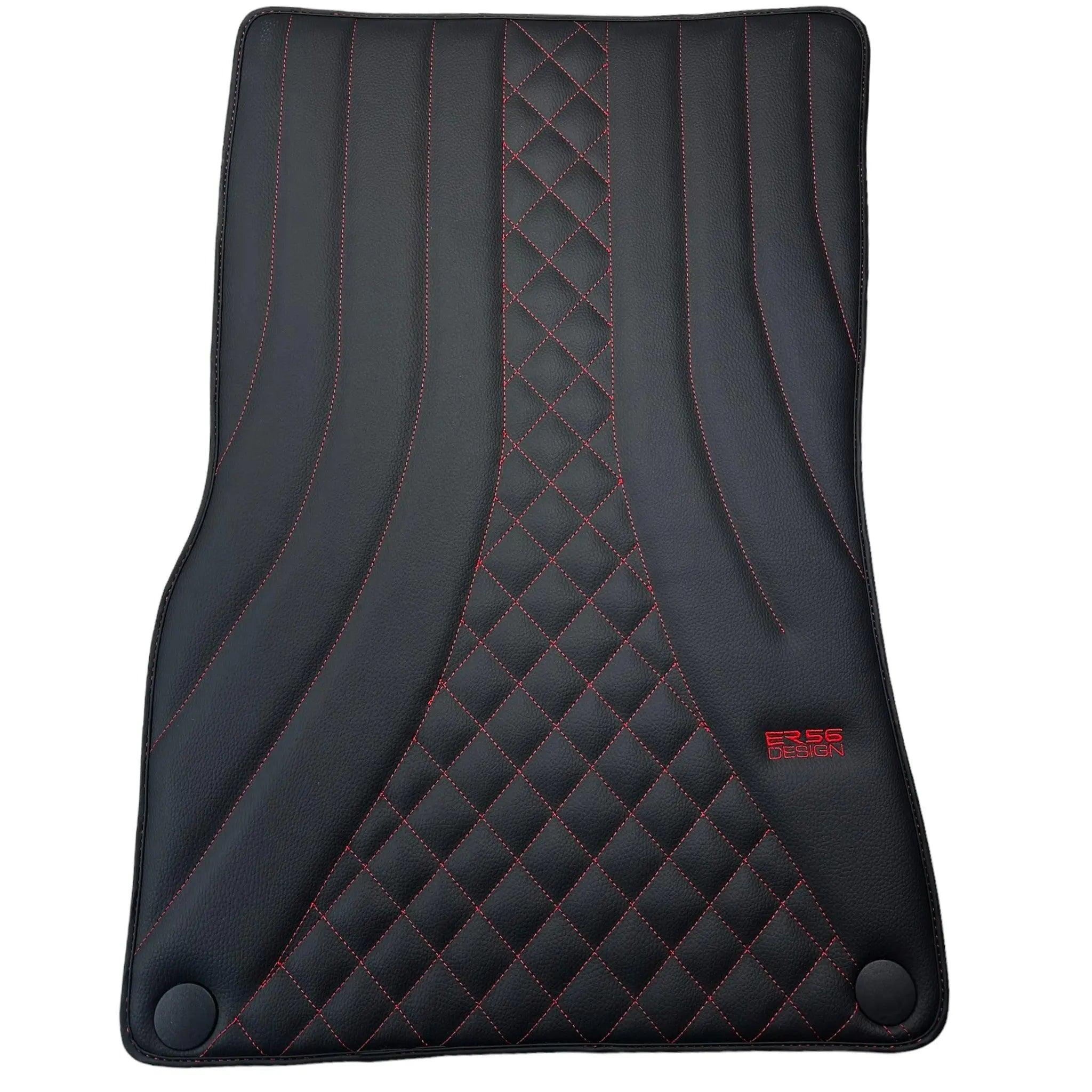 Black Leather Floor Mats For Mercedes Benz C-Class C204 Coupe (2011-2015) | ER56 Design - AutoWin