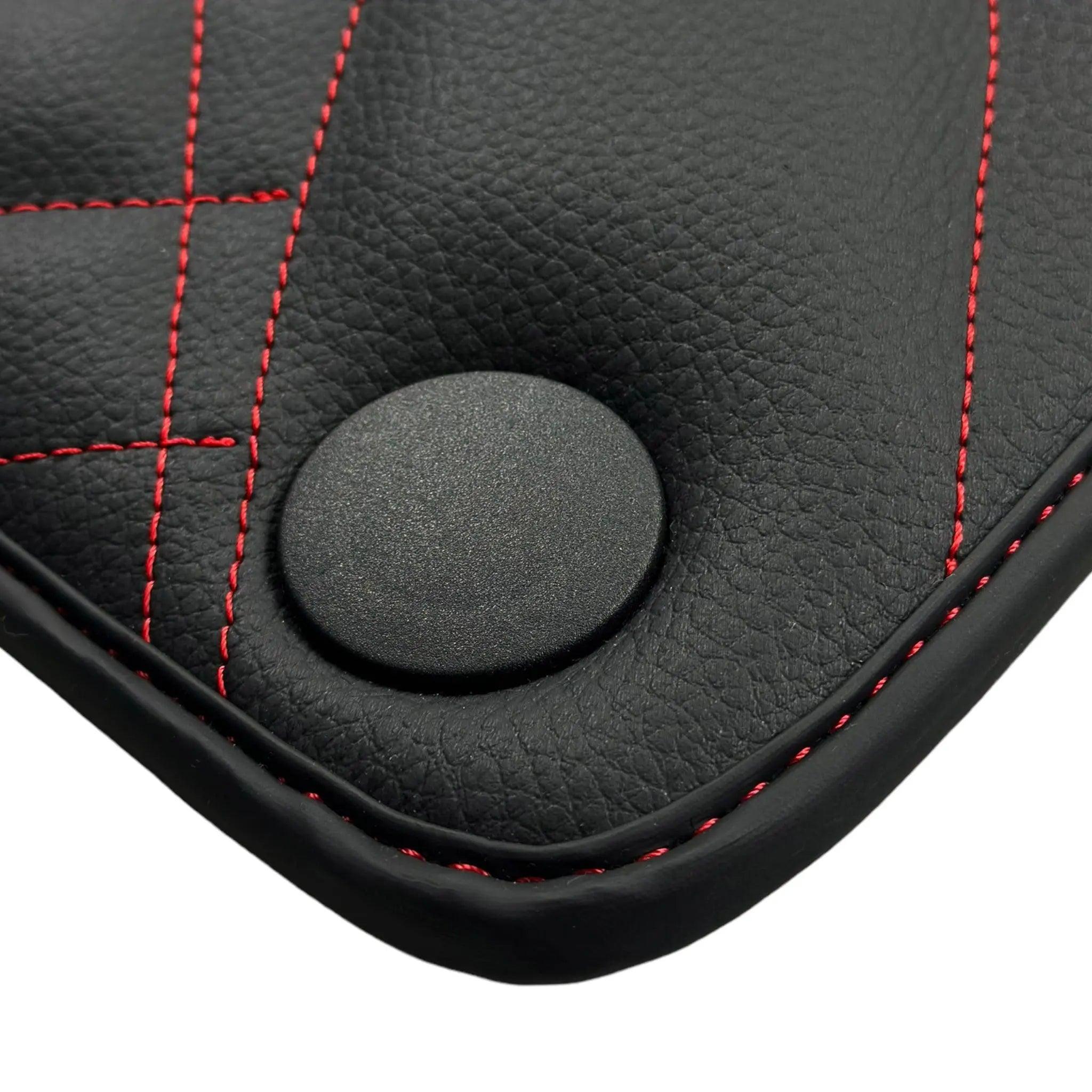 Black Leather Floor Mats For Mercedes Benz C-Class S204 Estate (2007-2014) | ER56 Design - AutoWin