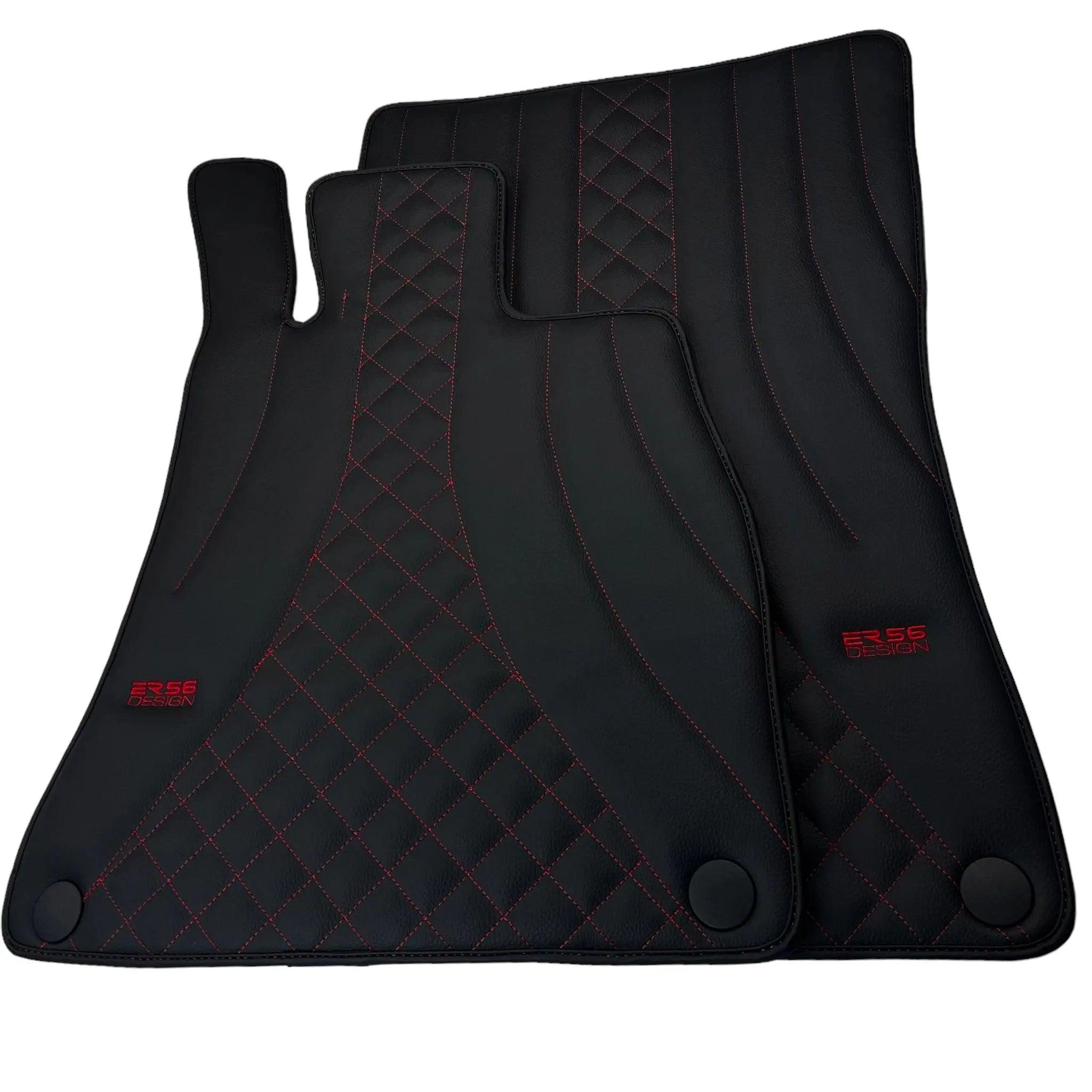 Black Leather Floor Mats For Mercedes Benz EQE-Class X294 (2023-2024) | ER56 Design - AutoWin