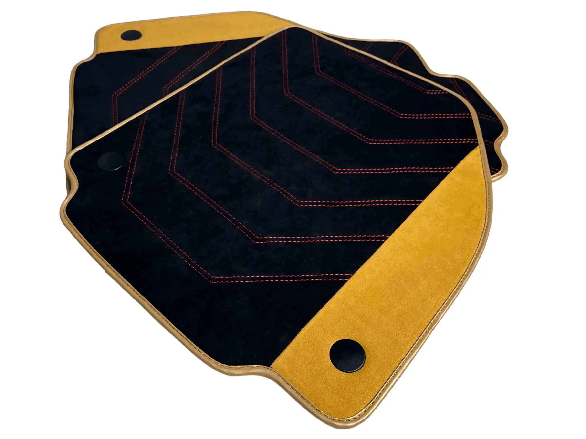 Customizable Black Floor Mats for Ferrari 458 Italia (2009-2015) with Tan Alcantara Leather