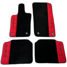 Black Floor Mats for Porsche 718 Cayman (2017-2023) with Red Alcantara Leather - AutoWin