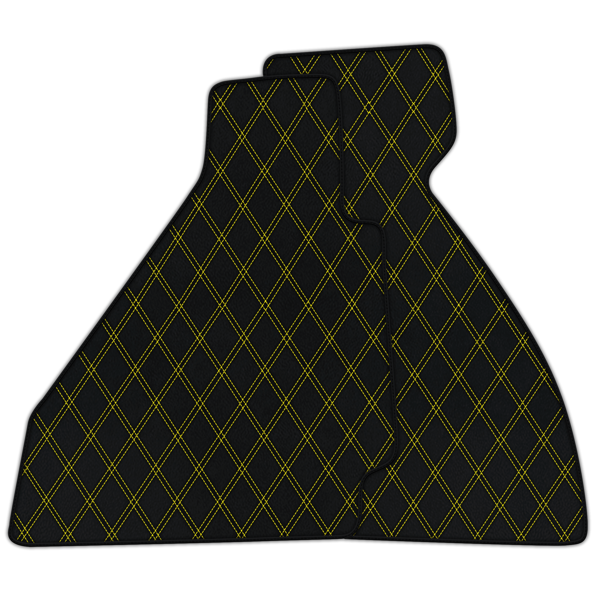 Customizable Leather Floor Mats with Double Diamond Pattern for Ferrari 328 GTB (1985-1989)