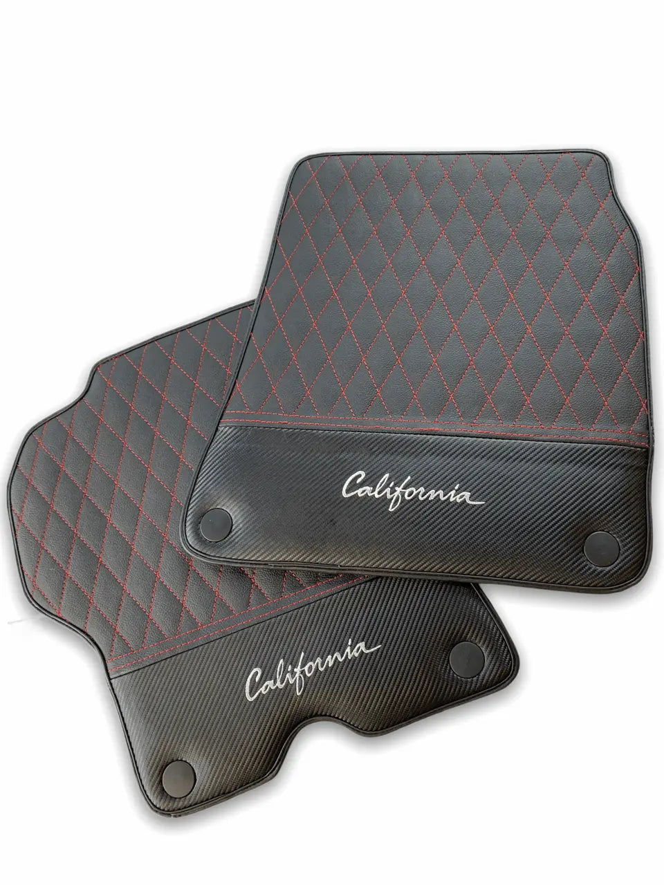 Floor Mats For Ferrari California Convertible 2008-2014 Leather Carbon Edition - AutoWin