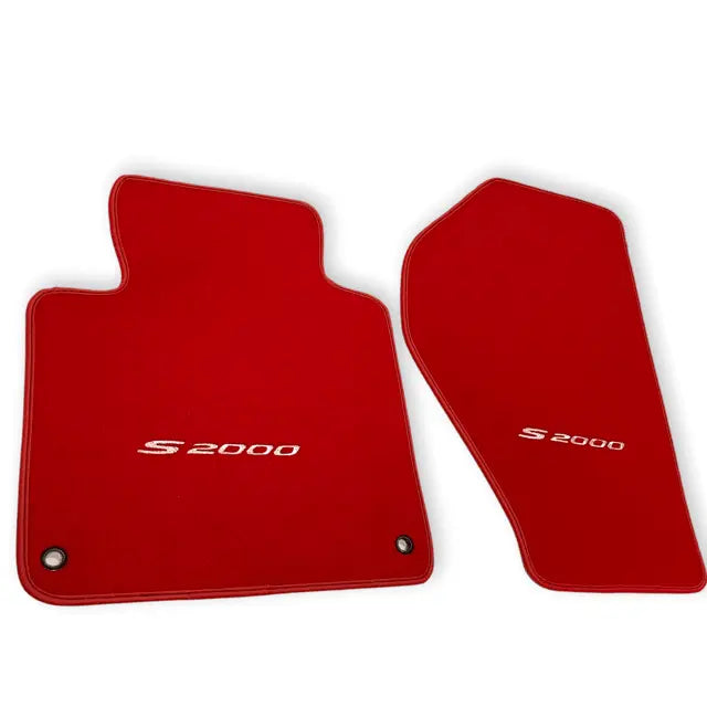 Floor Mats For Honda S2000 1999–2004 Red Tailored With White S2000 Logo - AutoWin