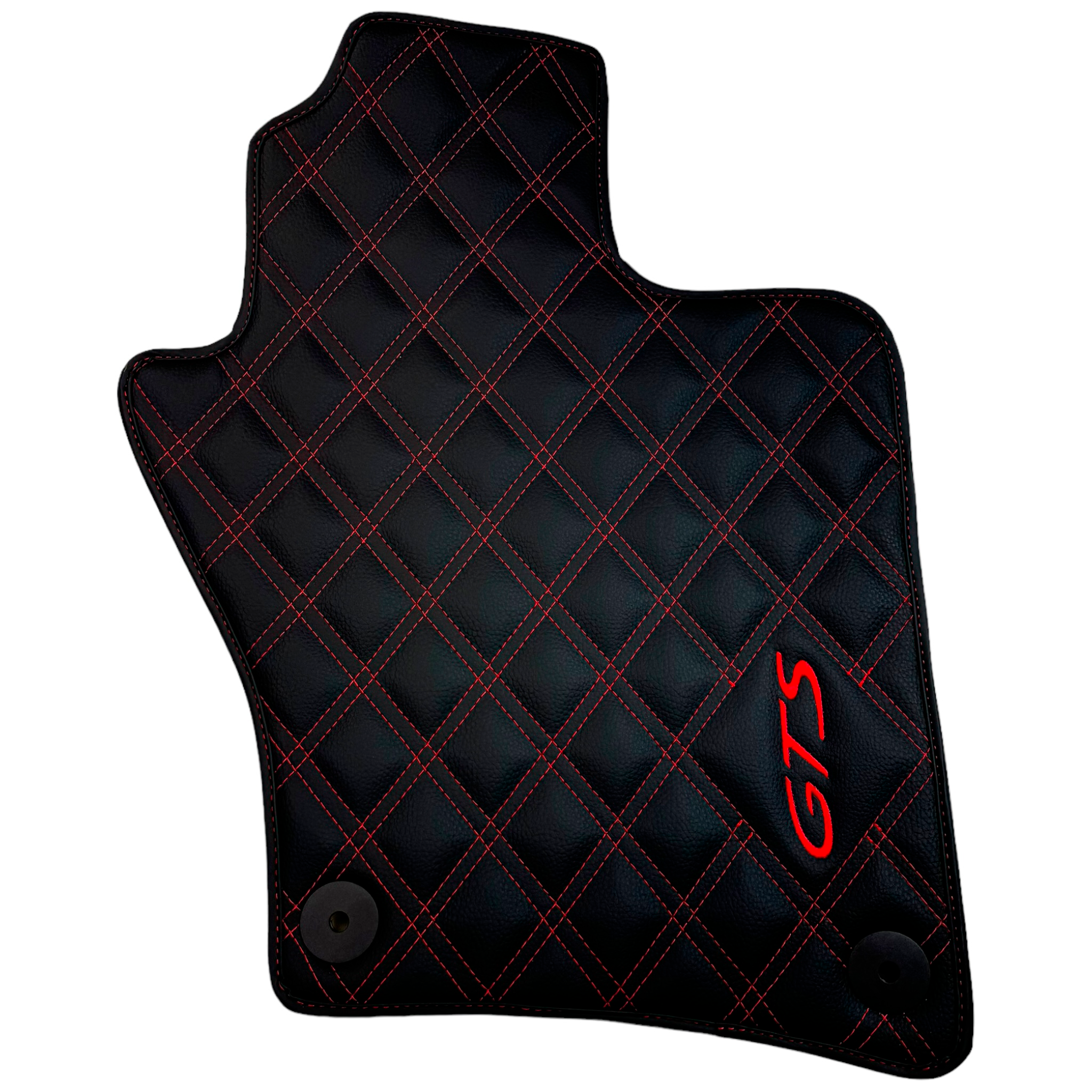 Leather Floor Mats for Porsche Cayenne GTS (2010-2018) Red Sewing