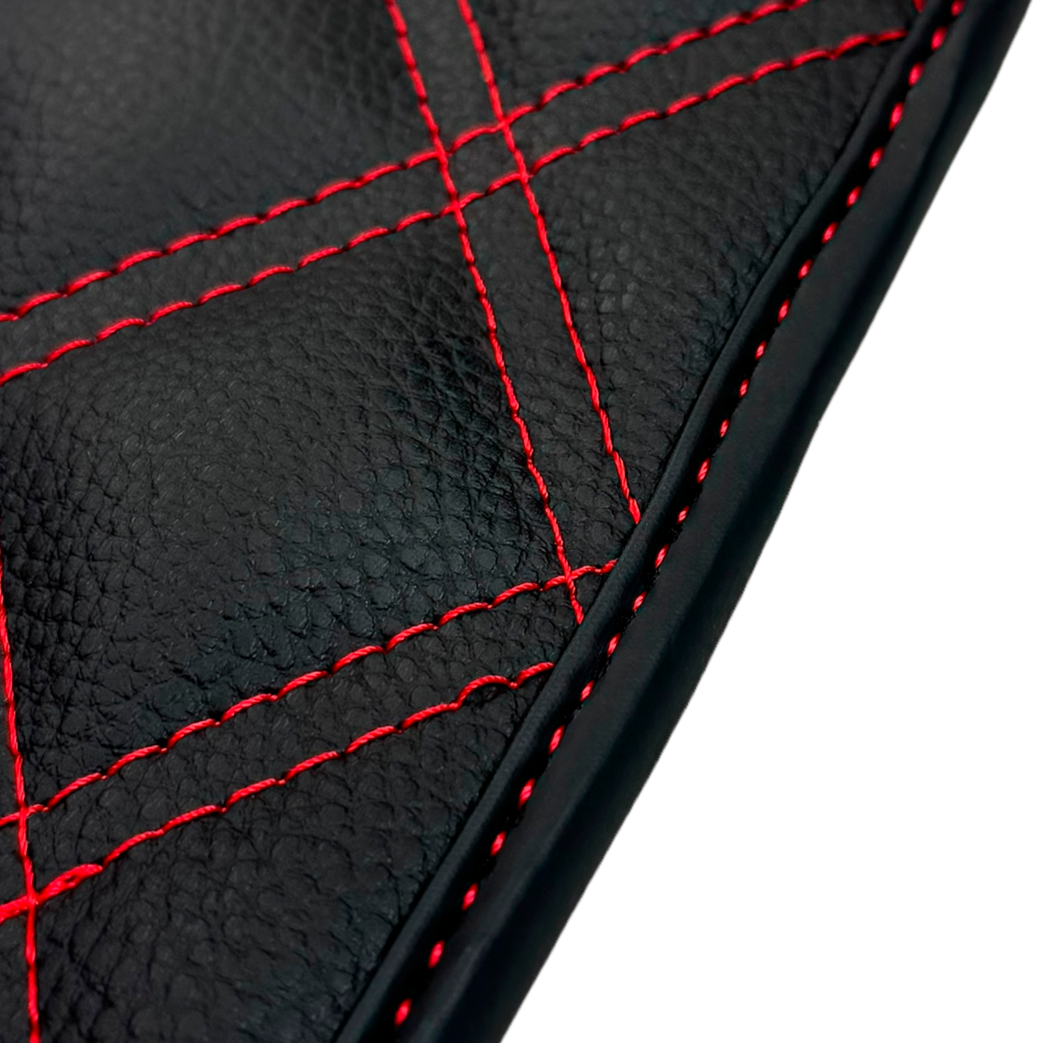 Leather Floor Mats for Porsche Cayenne GTS (2010-2018) Red Sewing