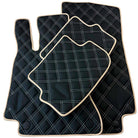 Customizable Black with Beige Trim Floor Mats For Mercedes Benz CLS-Class C219 (2004-2010) 