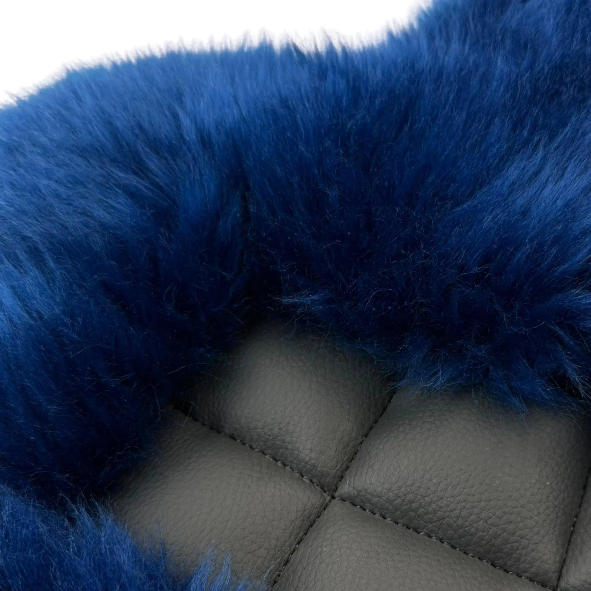 Navy Blue Sheepskin Floor Mats for Rolls Royce Dawn (2016-2023) | ER56 Design - AutoWin