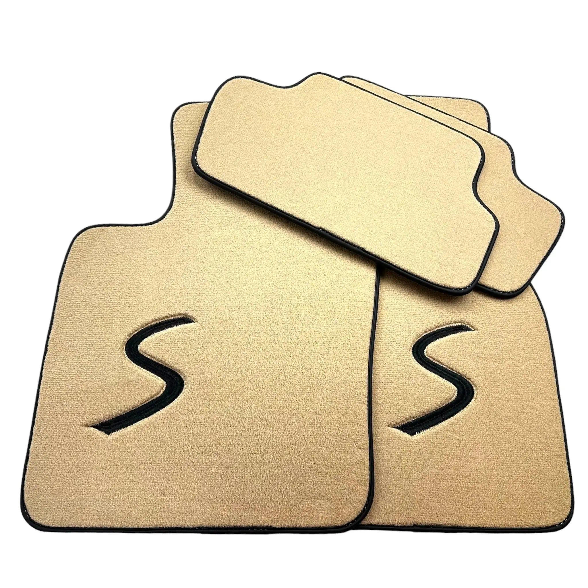 Beige Floor Mats for Mini Cooper / One F55 5-Doors (2015-2023)