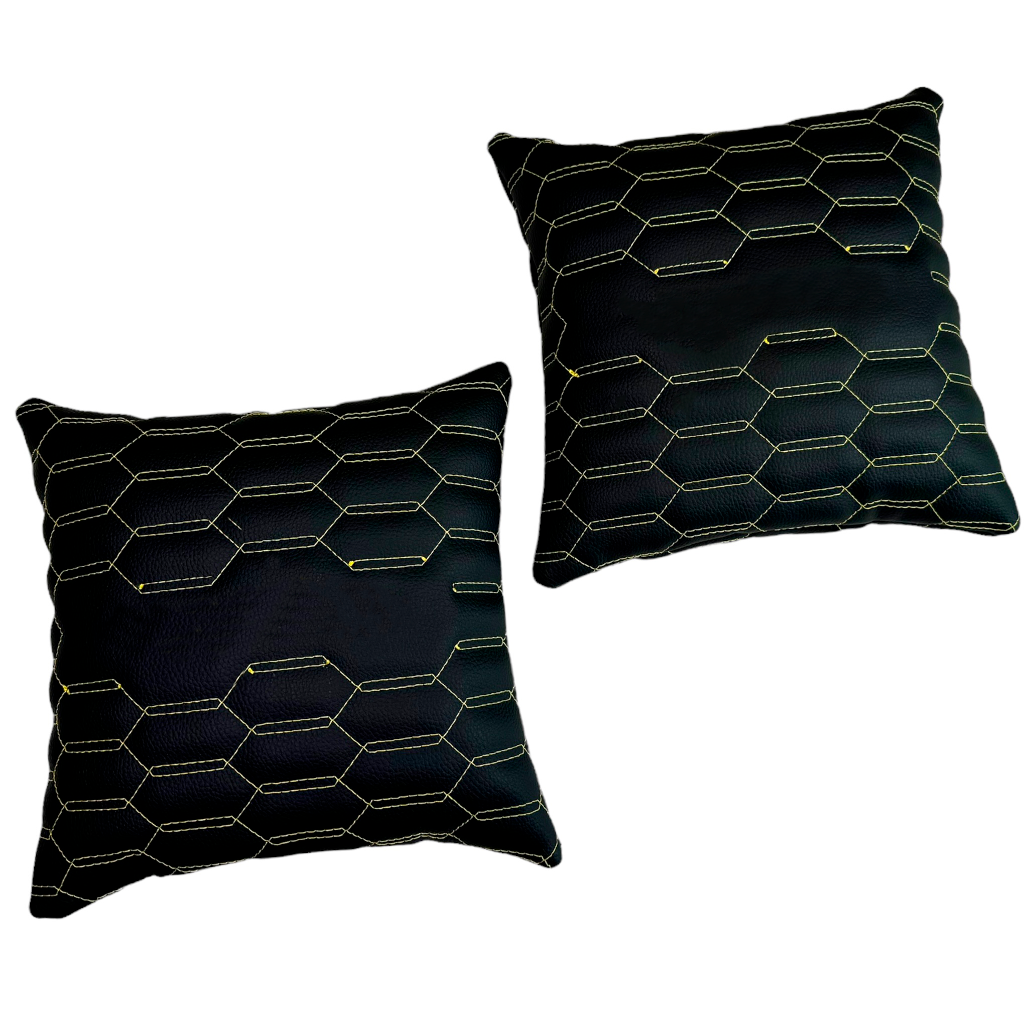 Customizable Black Leather Pillows Set of 2 | Yellow Sewing - AutoWin