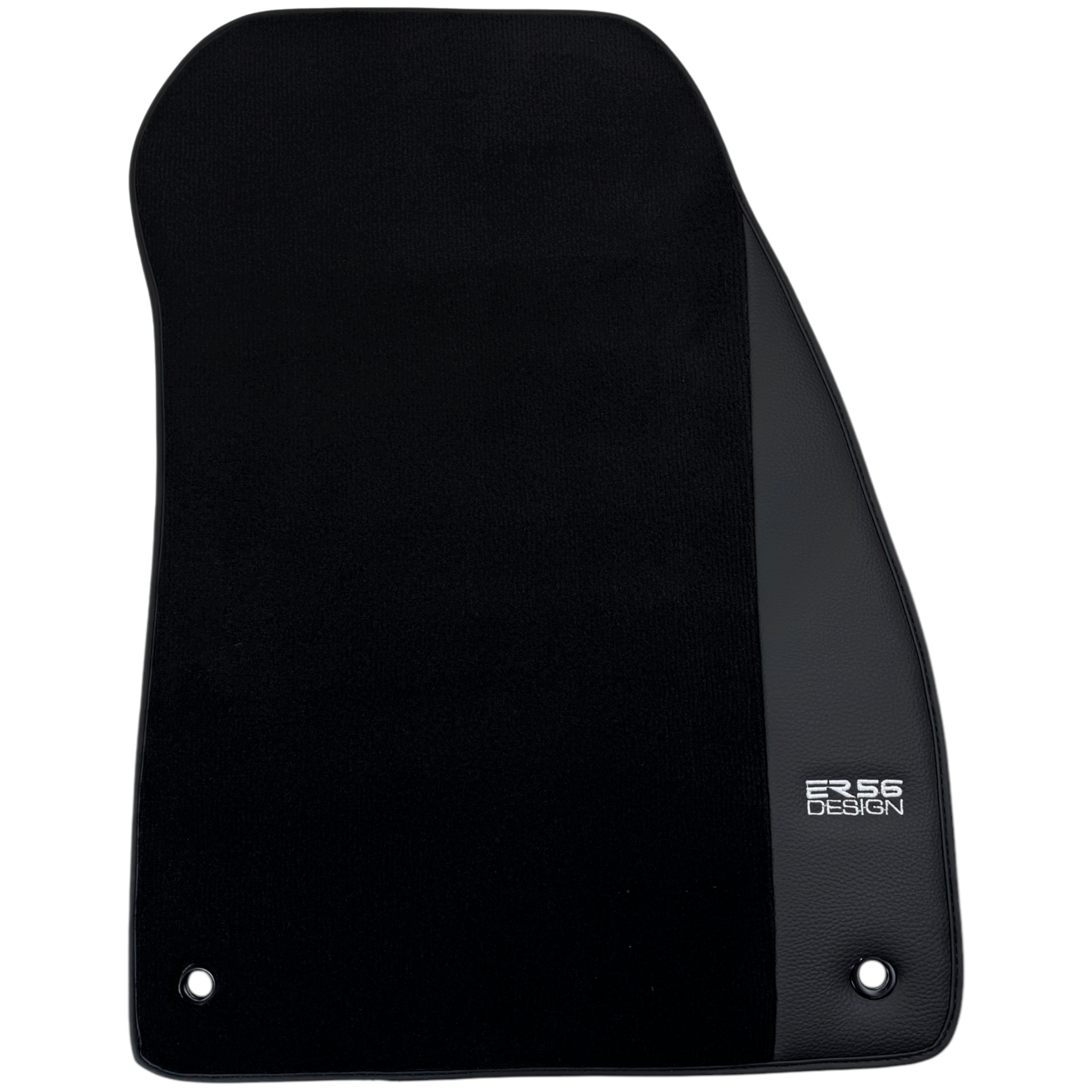 ER56 Design Black Floor Mats for Chevrolet Aveo T200 (2002-2011) with Leather - AutoWin