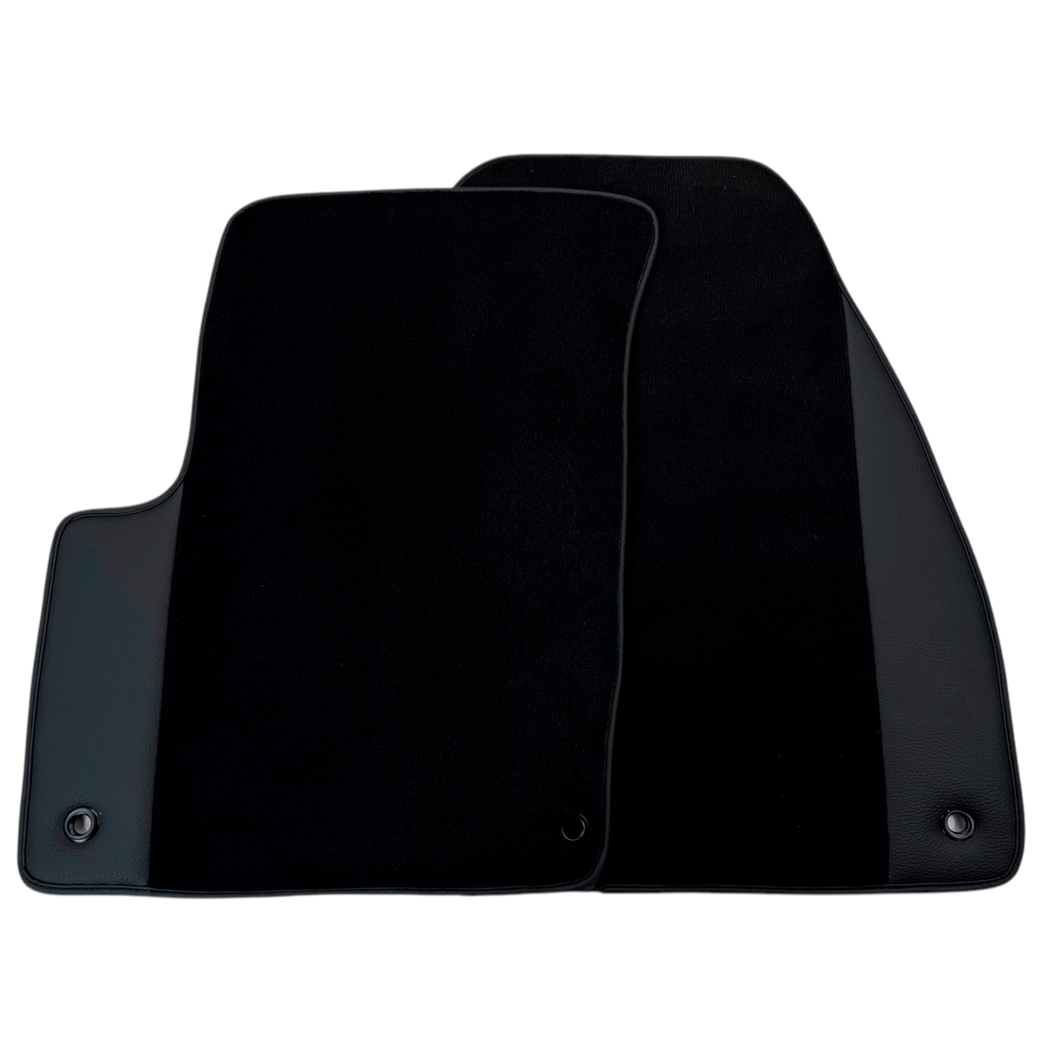 Black Floor Mats for Chevrolet Epica (2006-2011) with Leather | AutoWin - AutoWin