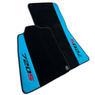 Black Floor Mats for McLaren 720S (2017-2021) with Blue Leather