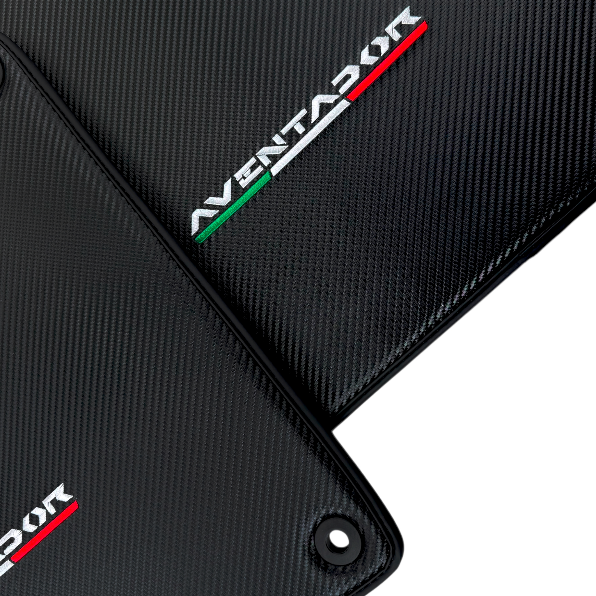 Black Carbon Fiber Floor Mats for Lamborghini Aventador - AutoWin