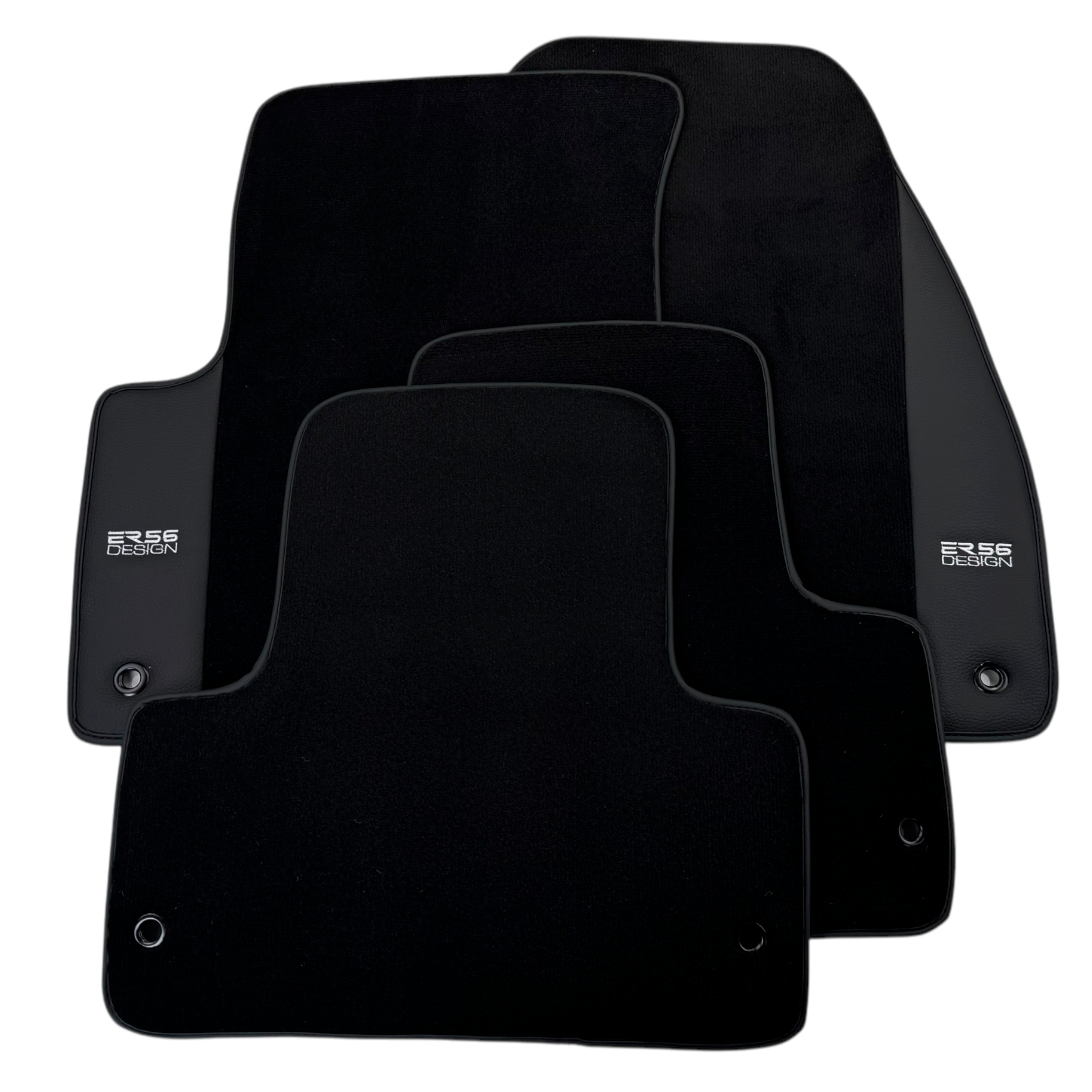 ER56 Design Black Floor Mats for Chevrolet Lumina Sedan (1990-1994) with Leather - AutoWin