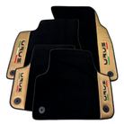 Italian Edition Black Floor Mats for Lamborghini Urus (2018-2024) with Gold Leather Border