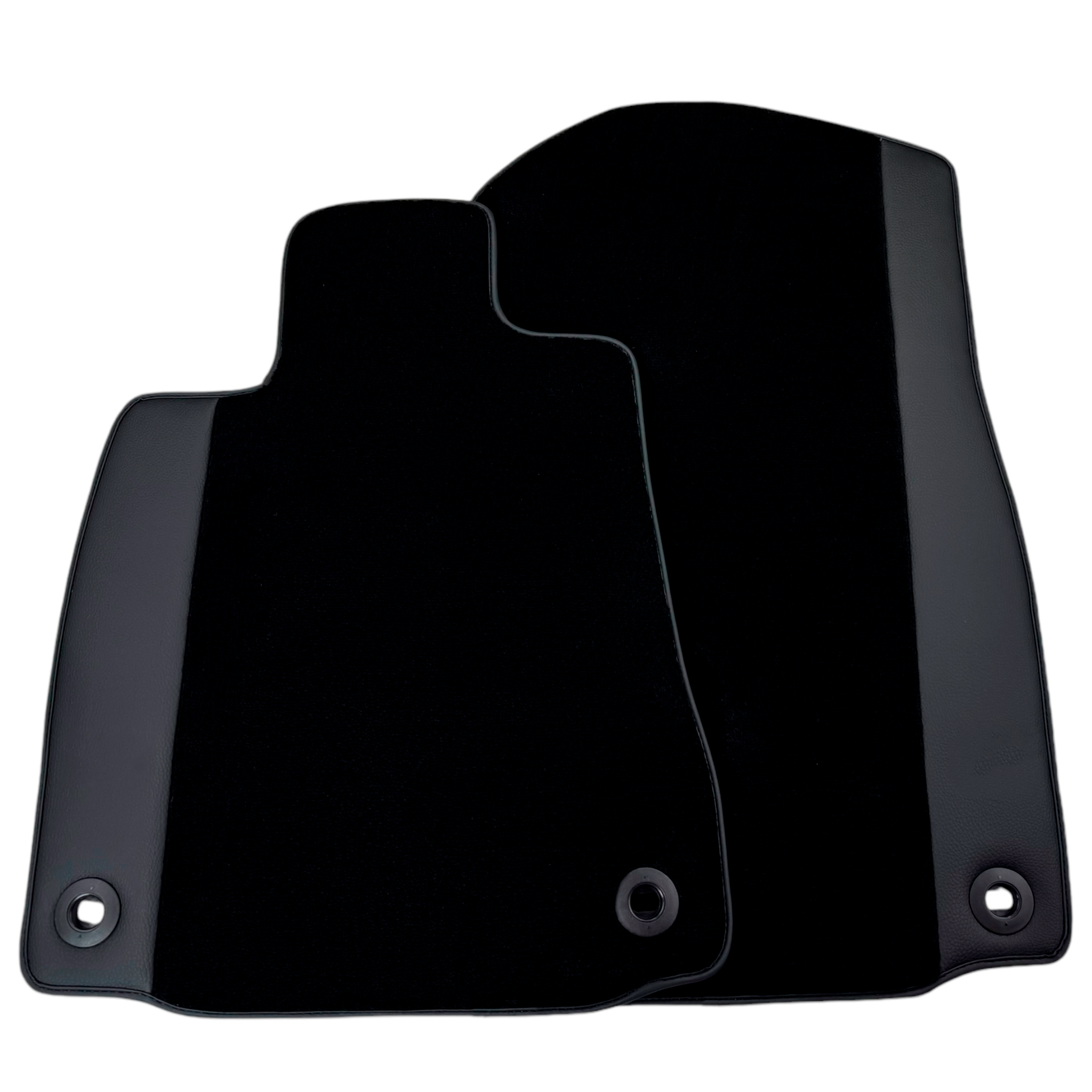 Black Floor Mats for Jaguar XF (2009-2015) Sedan with Leather - AutoWin