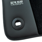 Black Floor Mats for Jaguar E-Pace (2018-2024) with Leather Borders by ER56 Design - AutoWin