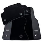 Black Floor Mats for Jaguar XF (2009-2015) Sedan with Leather Borders by ER56 Design - AutoWin