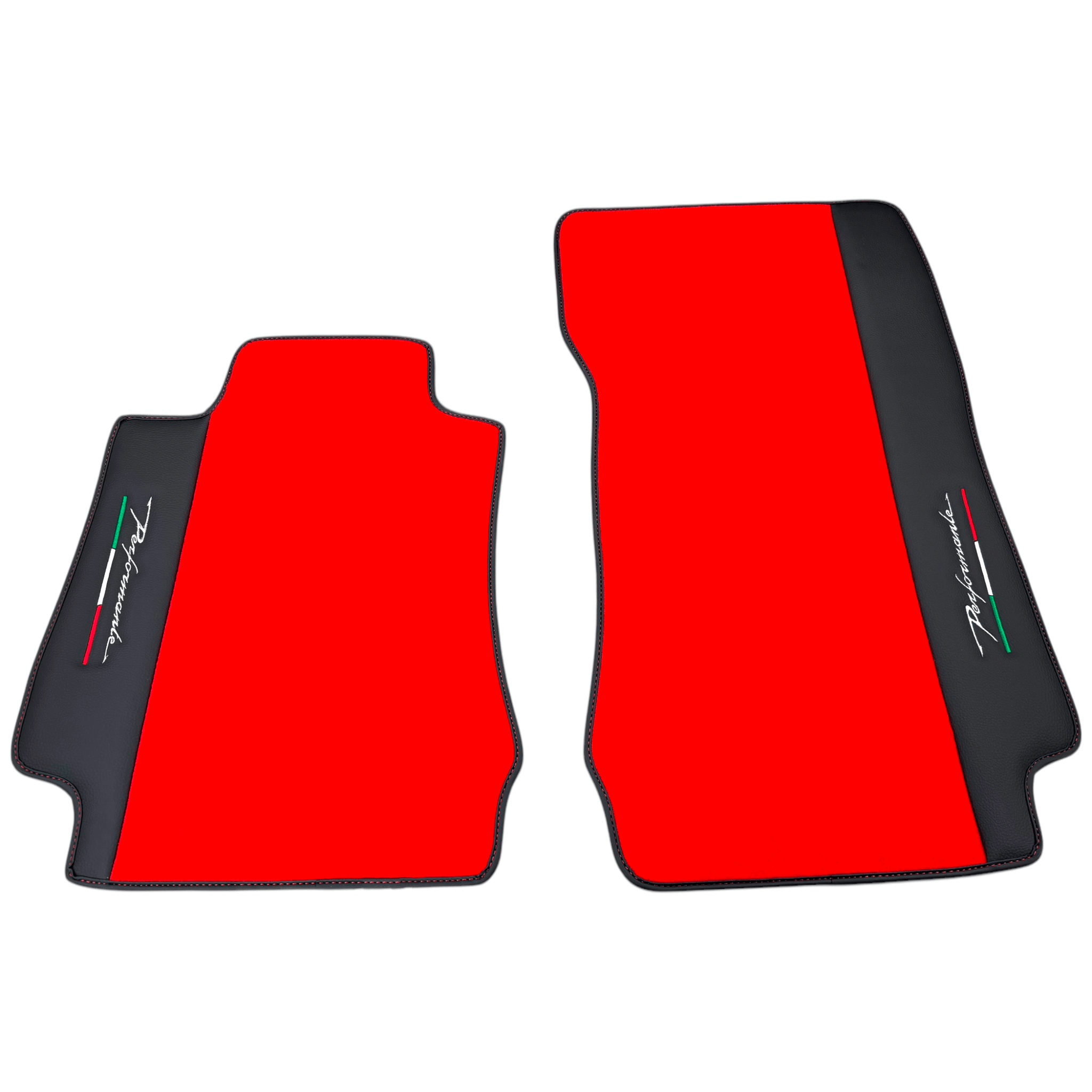 Red Floor Mats for Alfa Romeo Giulia Performante (1962-1978) with Leather