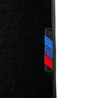Black Floor Mats For BMW 1 Series E81 With 3 Color Stripes Tailored Set Perfect Fit