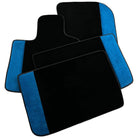 Custom Black Floor Mats For Rolls Royce Black Badge Cullinan Blue Alcantara - AutoWin