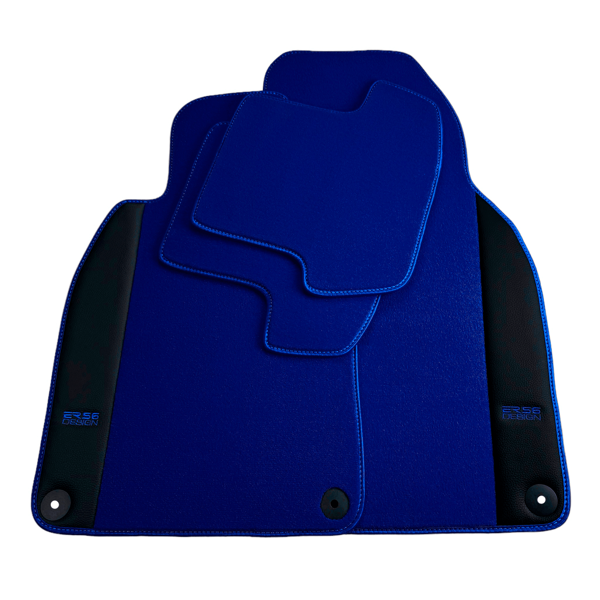 Dark Blue Floor Mats for Porsche Classic 911 (1963-1989) with Leather - AutoWin