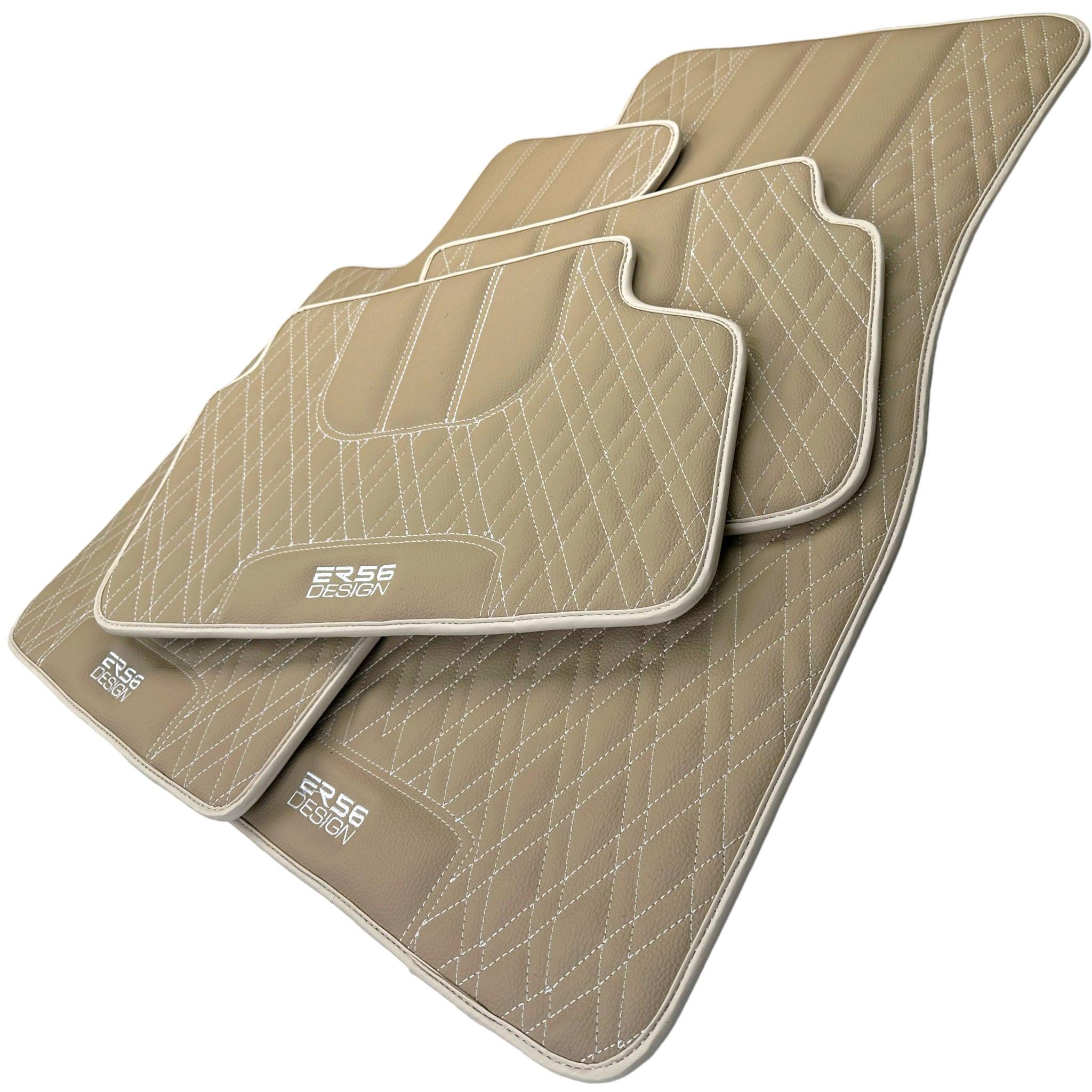Beige Leather Floor Floor Mats For BMW 3 Series G20