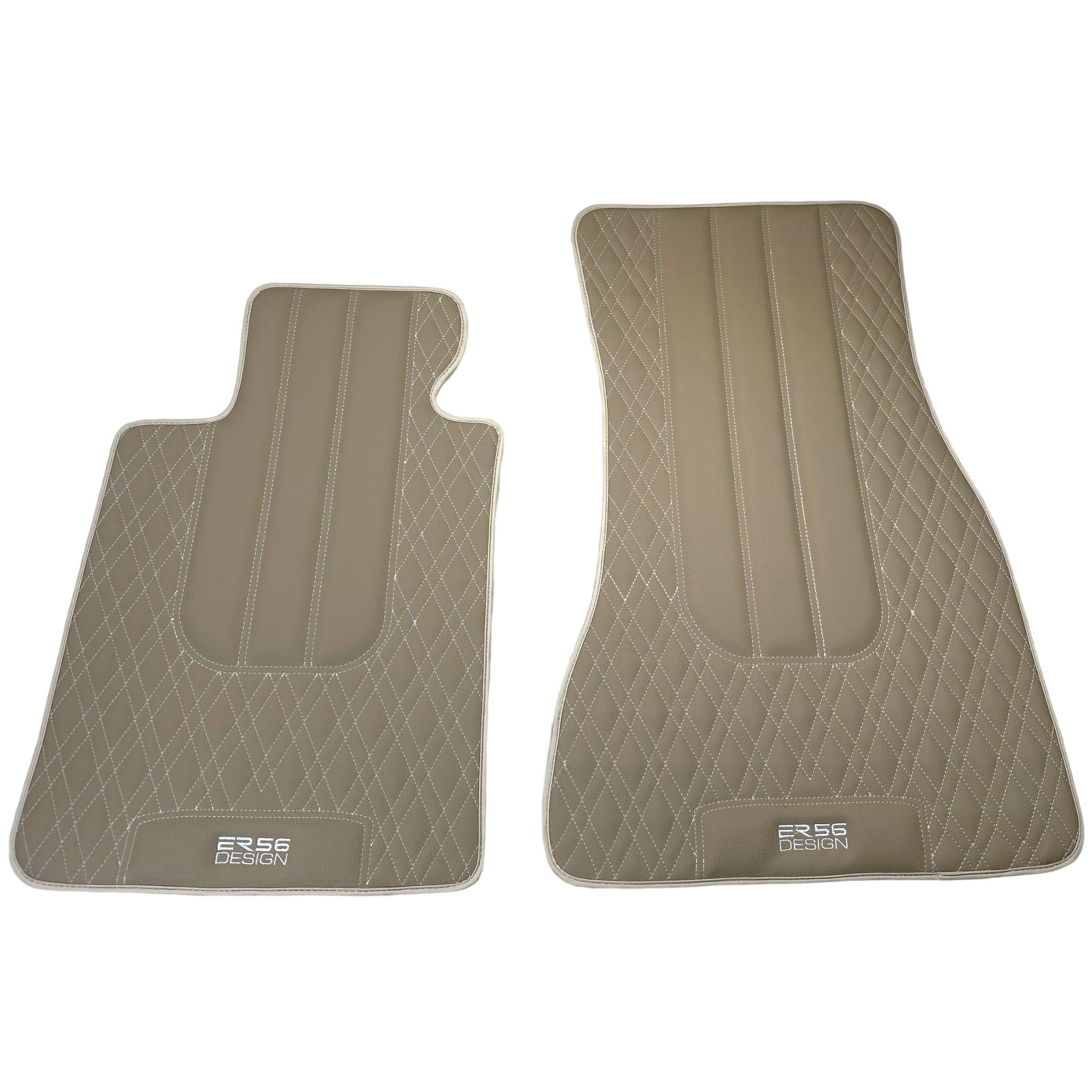 Beige Leather Floor Floor Mats For BMW X5 Series E70