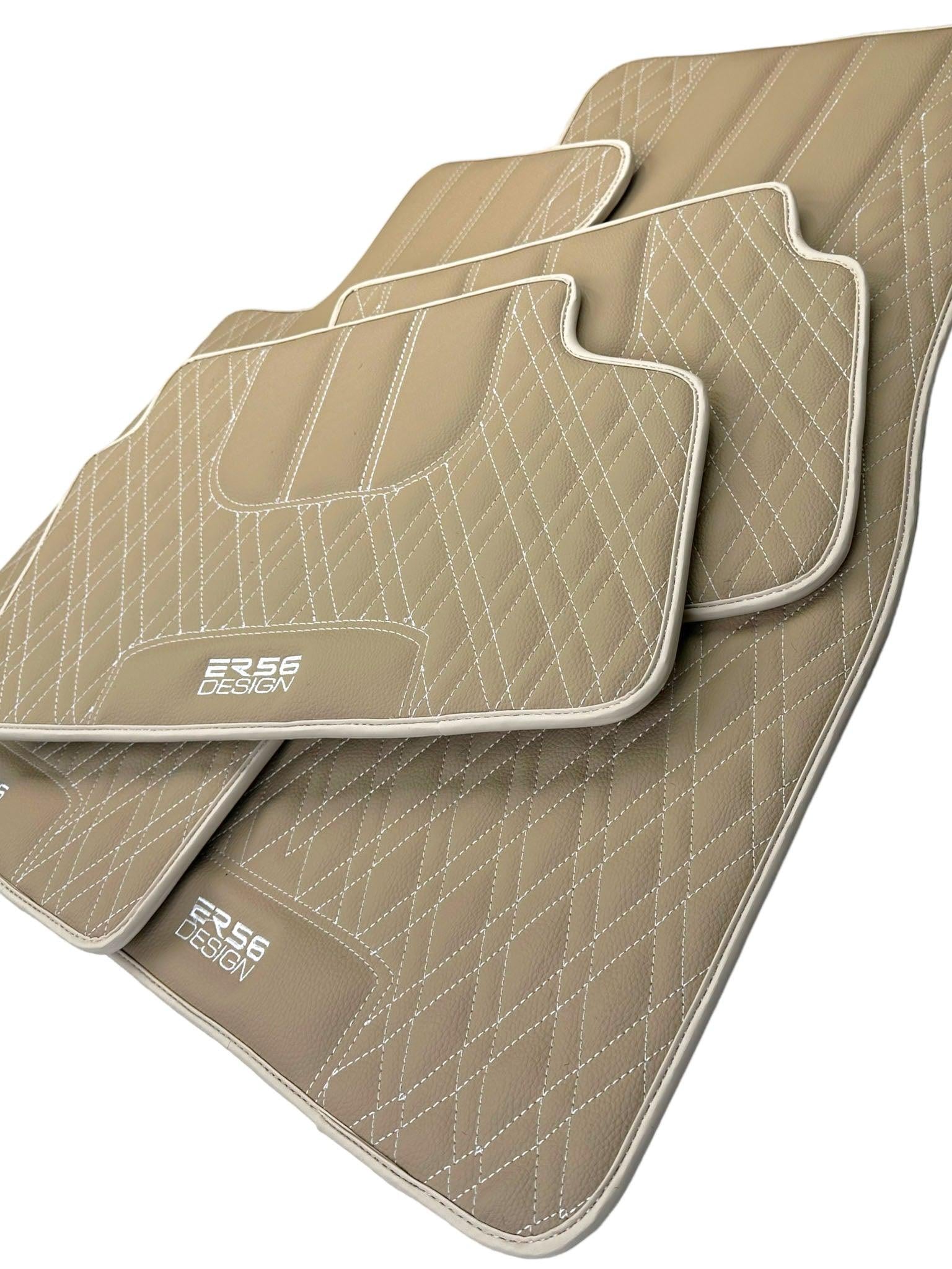 Beige Leather Floor Floor Mats For BMW X5 Series F15