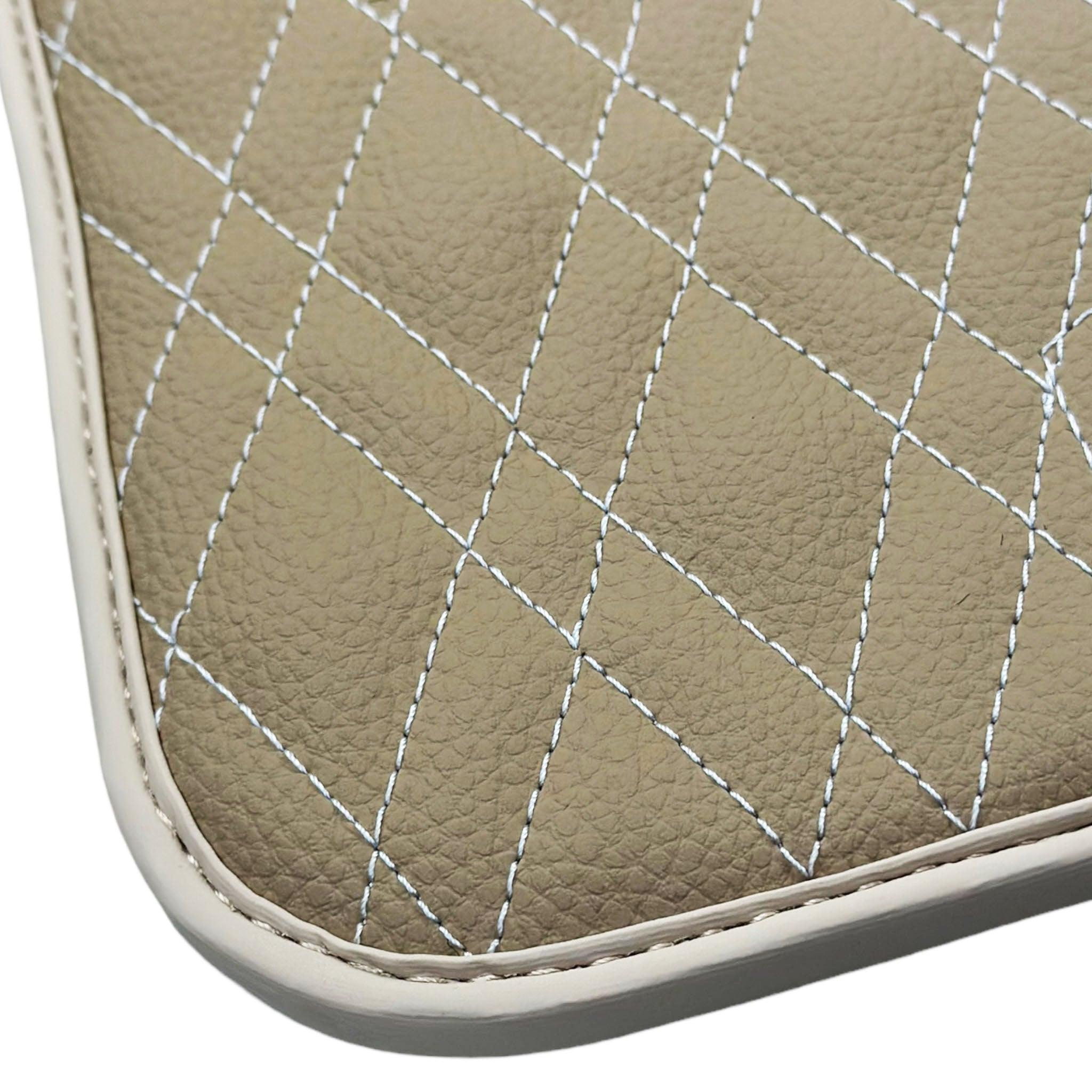 Beige Leather Floor Mats For BMW M5 E28