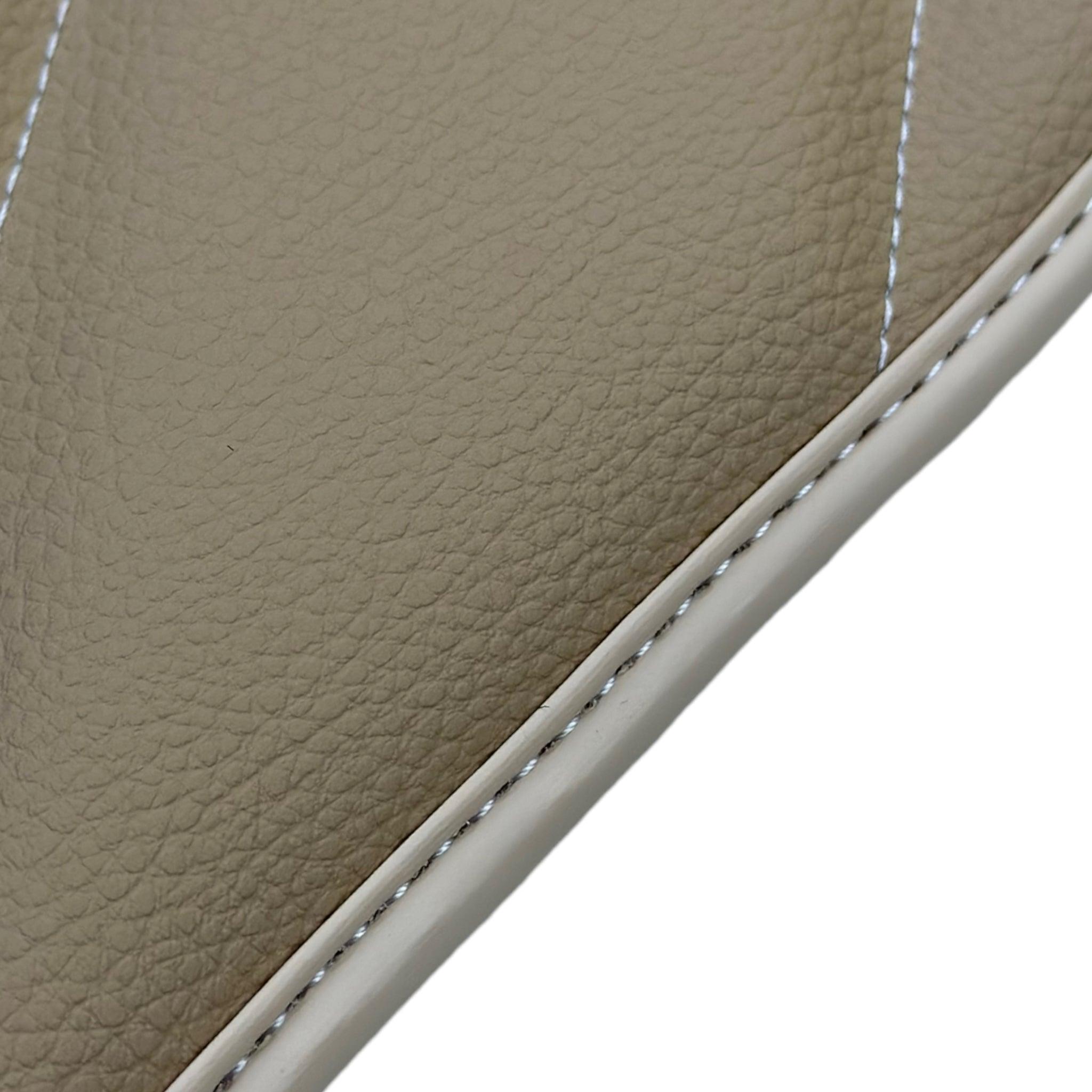 Beige Leather Floor Mats For Mercedes Benz GL-Class X166 (2012-2015)