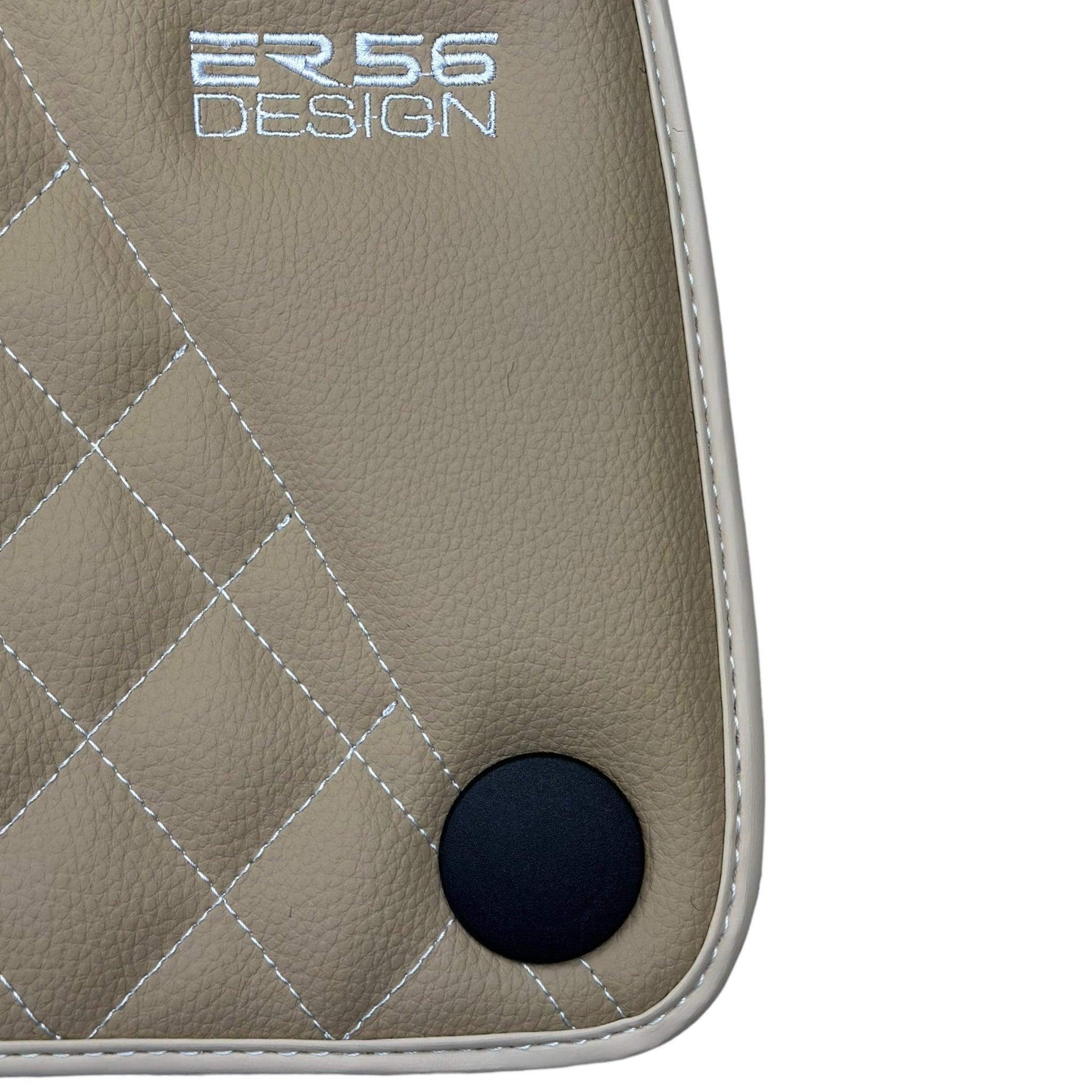 Beige Leather Floor Mats For Mercedes Benz S-Class C126 Coupe (1981-1991)