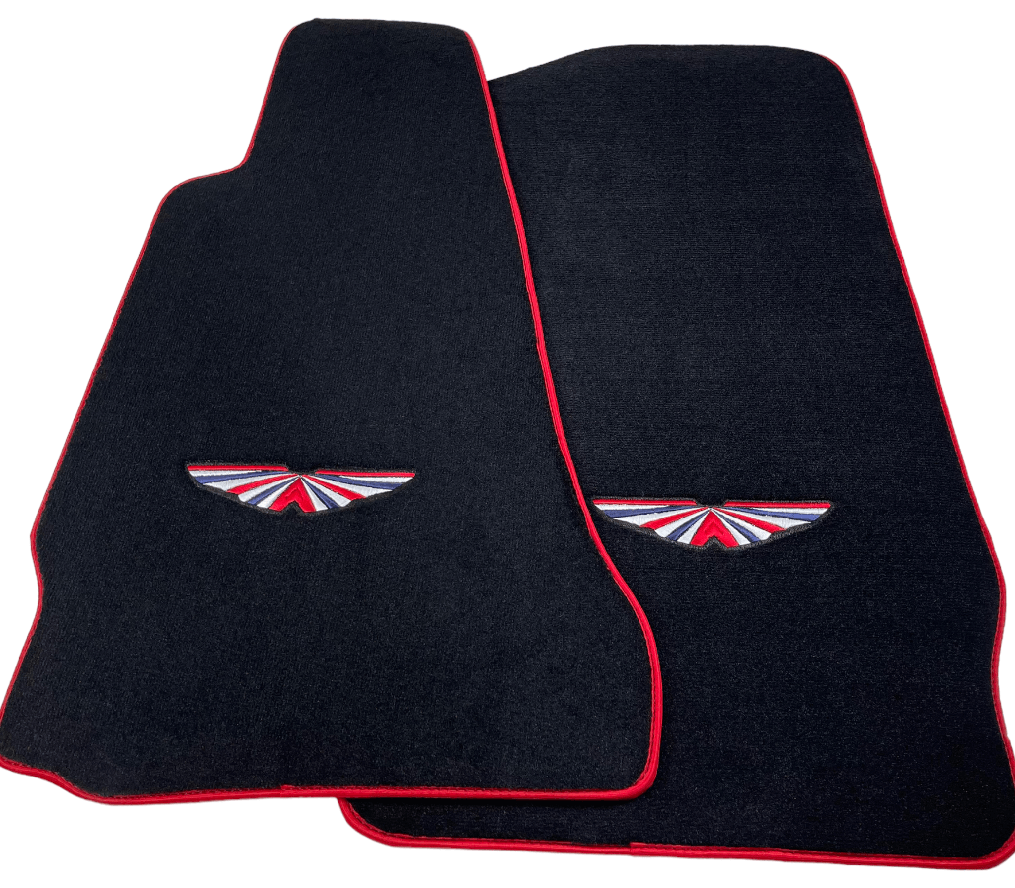 Black Floor Mats For Aston Martin Vantage V8 Convertible 2004-2017 Red Trim - AutoWin