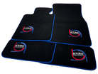 Black Floor Mats For BMW 3 Series E36 4-door Sedan ER56 Design Limited Edition Blue Trim - AutoWin