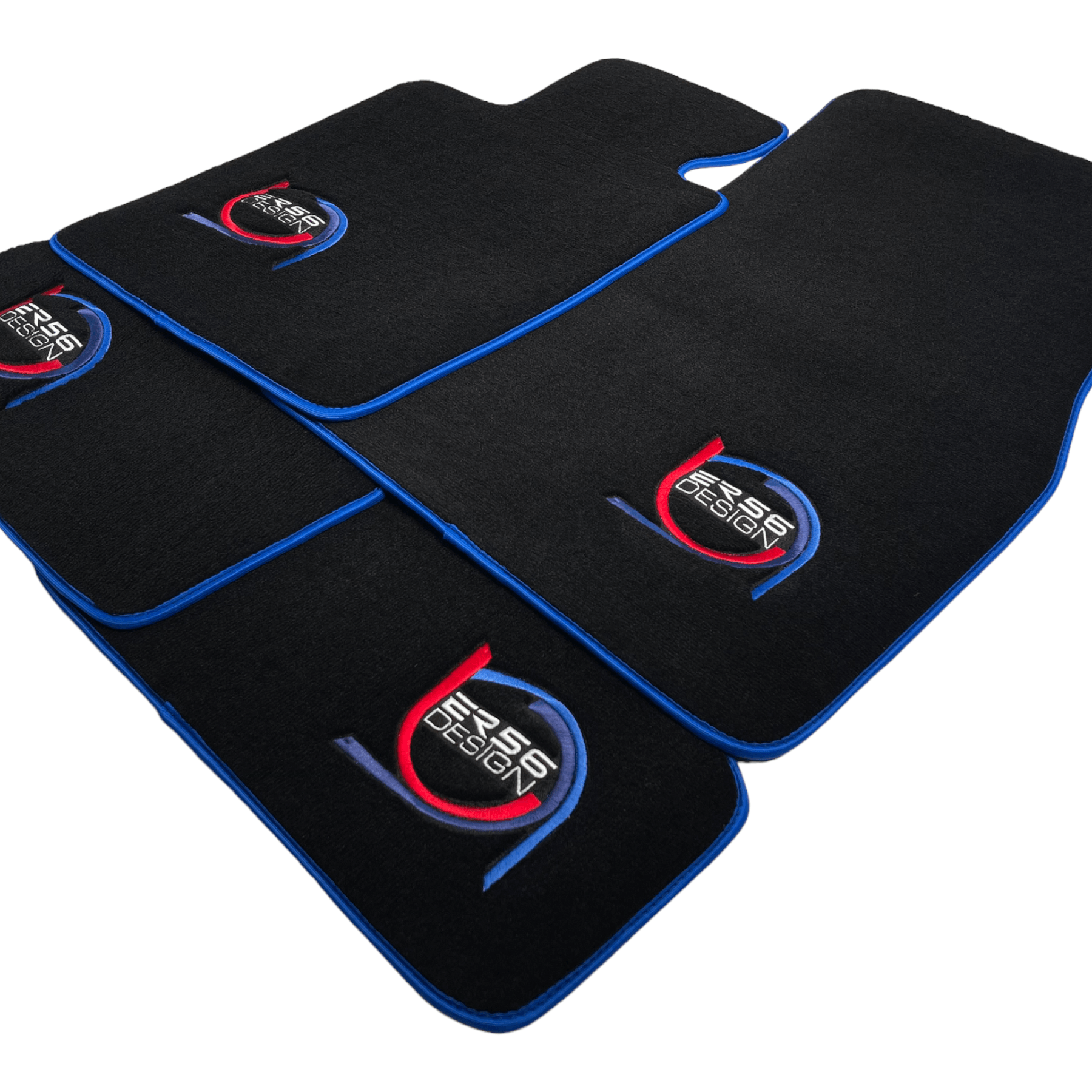 Black Floor Mats For BMW 5 Series G30 ER56 Design Limited Edition Blue Trim - AutoWin