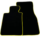 Black Floor Floor Mats For BMW 7 Series G12 | Fighter Jet Edition AutoWin Brand | Yellow Trim
