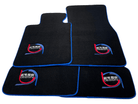 Black Floor Mats For BMW M5 Series F90 ER56 Design With Blue Trim - AutoWin