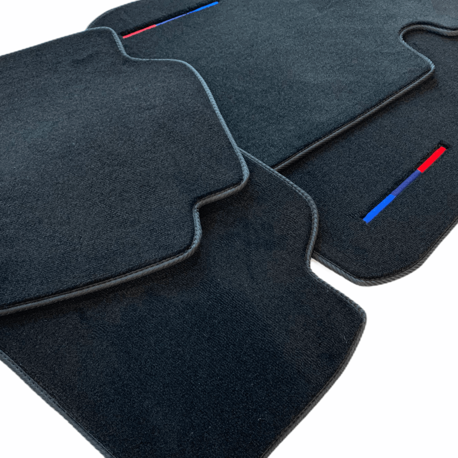 Black Floor Mats For BMW X4 Series F26 LCI With Color Stripes Tailored Set Perfect Fit - AutoWin
