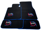 Black Floor Mats For BMW X6M E71 SUV ER56 Design Limited Edition Blue Trim - AutoWin