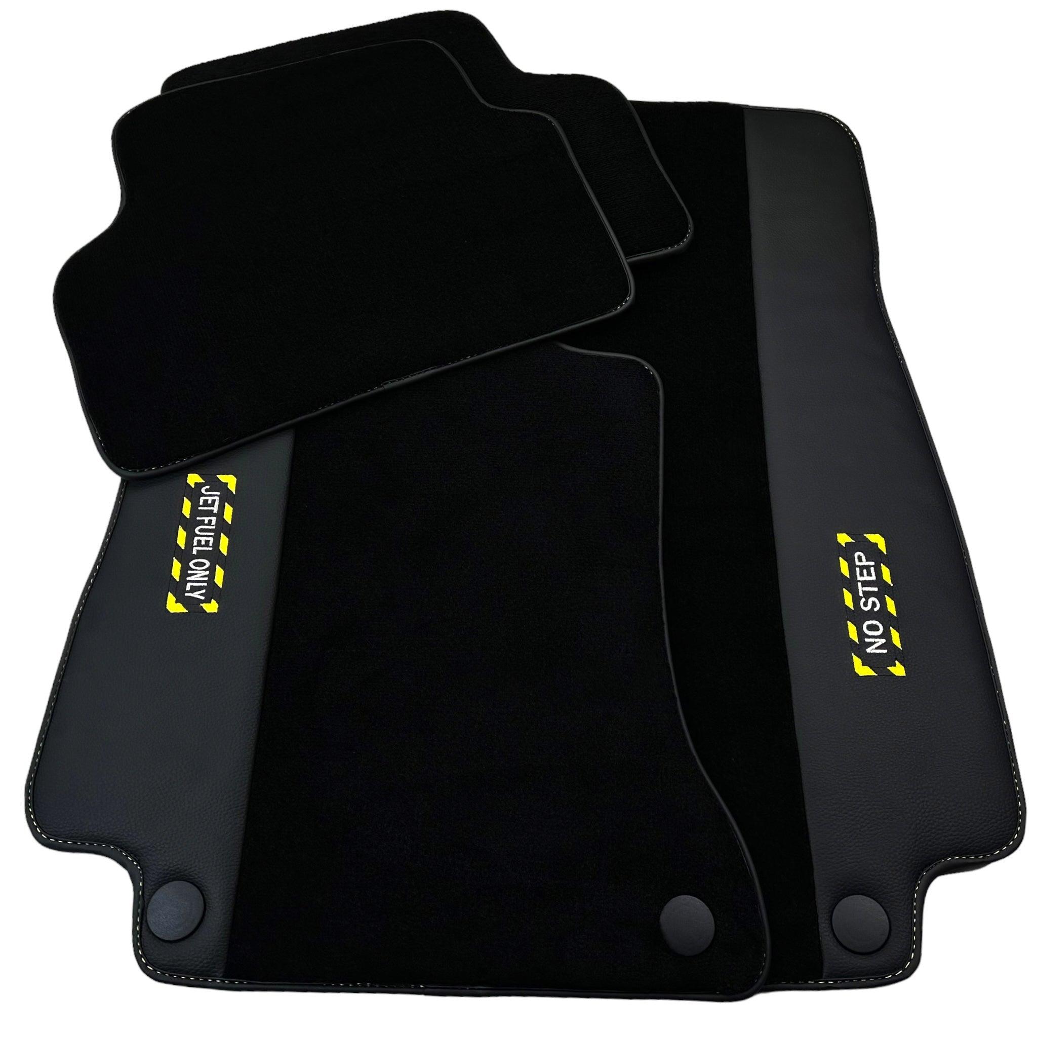 Black Floor Mats For Mercedes Benz S-Class X222 Maybach (2015-2021) | Fighter Jet Edition
