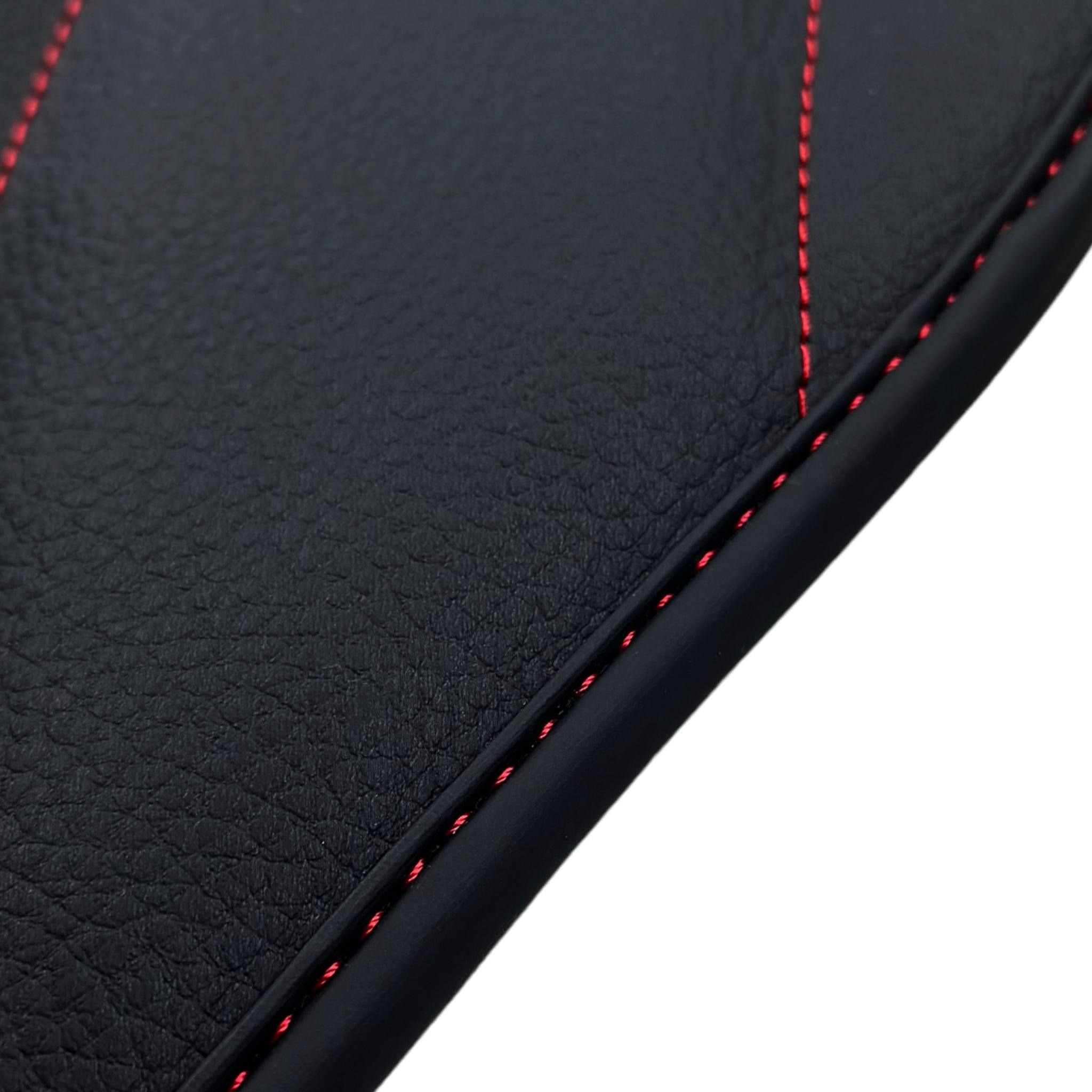 Black Leather Floor Mats For Mercedes Benz GLC-Class X253 SUV (2015-2019) | ER56 Design