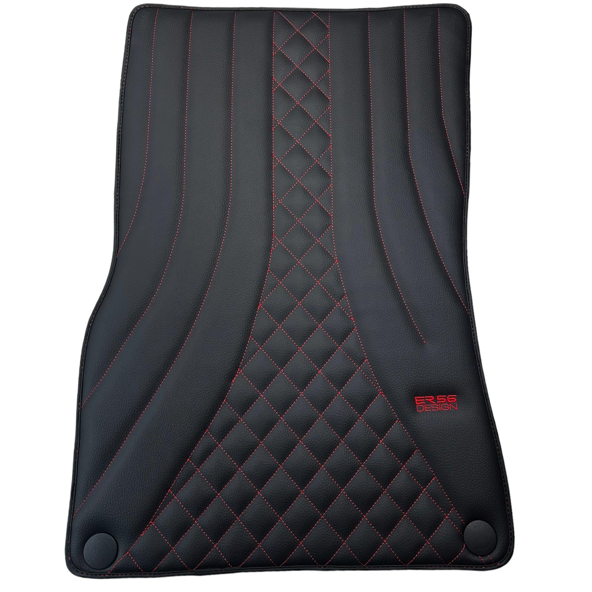 Black Leather Floor Mats For Mercedes Benz S-Class W222 (2013-2020) Short Wheelbase | ER56 Design