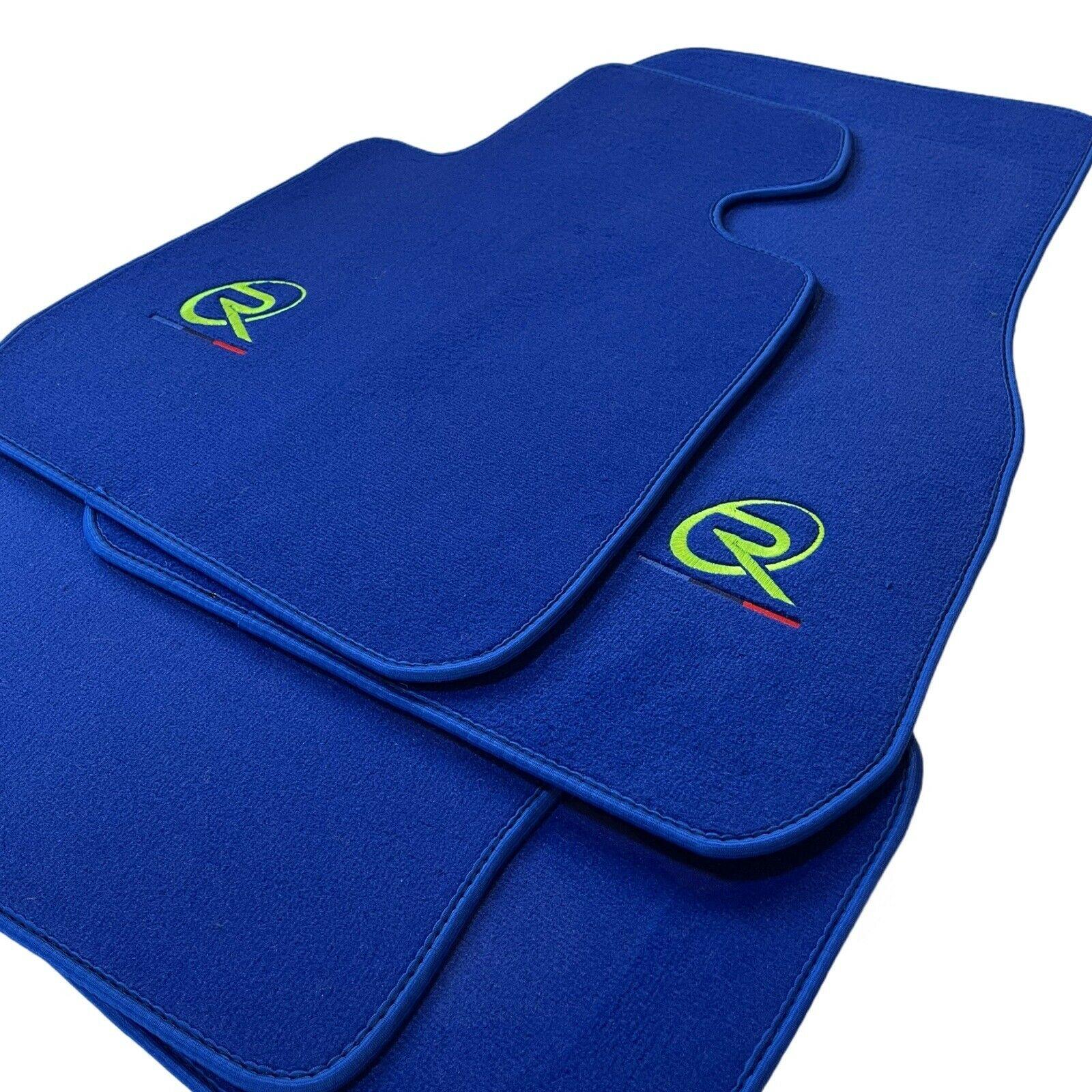 Blue Floor Mats For BMW M3 Series F80 Tailored Set Perfect Fit - AutoWin