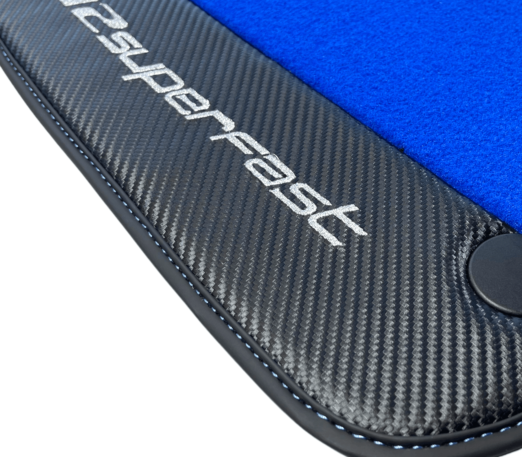 Blue Floor Mats For Ferrari 812 Superfast With Carbon Fiber Leather - AutoWin