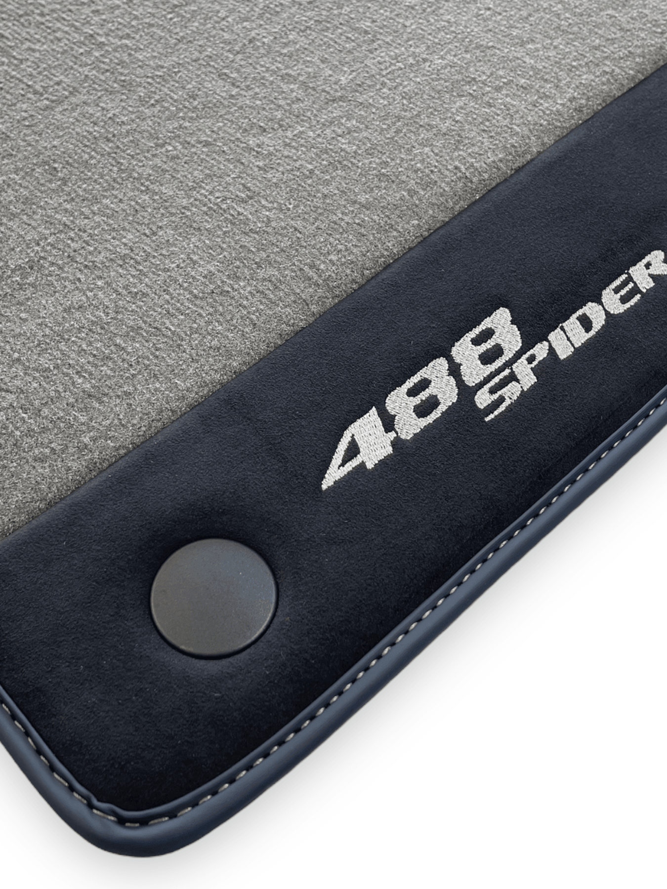 Gray Floor Mats For Ferrari 488 Spider 2015-2022 Alcantara Leather - AutoWin